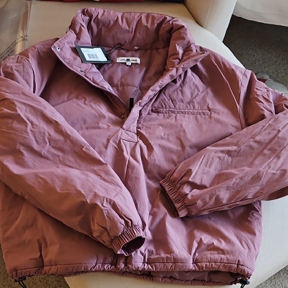4th ARQ European Puffer Dusty Rose Half-Zip Jacket Xl